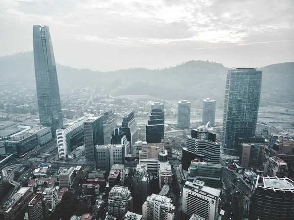 Cityscape Cidade Moderna Cima Santiago Chile Partir — Fotografia de Stock