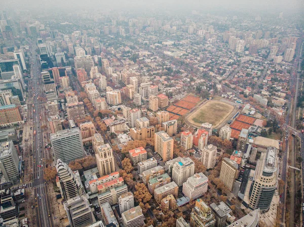 Stadtbild Der Modernen Stadt Von Oben Santiago Chile Aus Der — Stockfoto