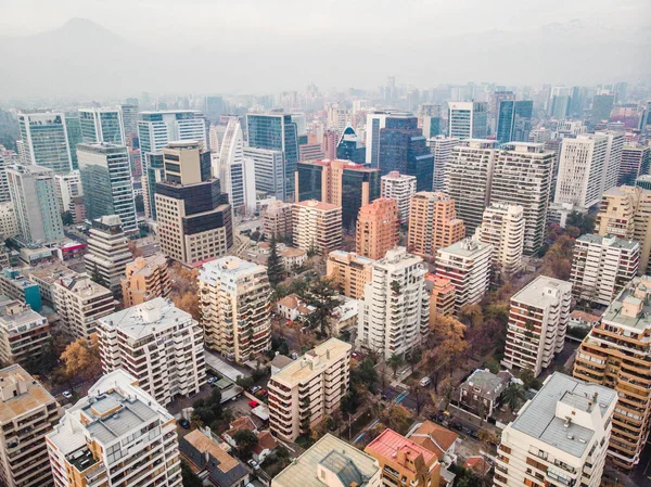 Paisaje Urbano Ciudad Moderna Desde Arriba Santiago Chile Desde Aire —  Fotos de Stock