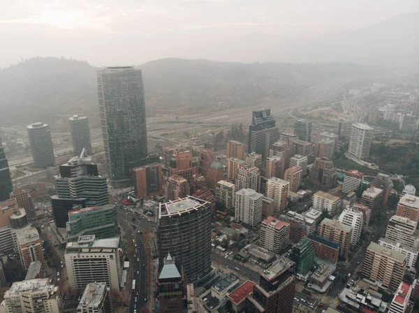 Stadsbilden Moderna Staden Från Ovan Santiago Chile Från Luften Stockbild