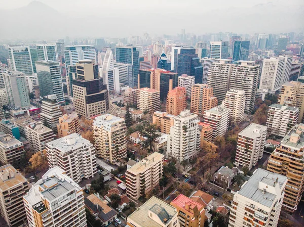 Stadsbilden Moderna Staden Från Ovan Santiago Chile Från Luften Stockbild