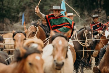 Pichilemu, Sexta bölge / Şili - 03 Şubat 2018: geleneksel Şili Huasolar 