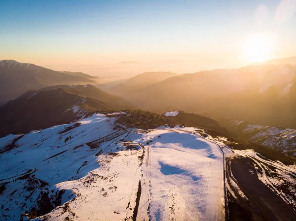 Hermosa Ciudad Nevada Andes Mountains Donde Gente Hacer Deportes Nieve —  Fotos de Stock