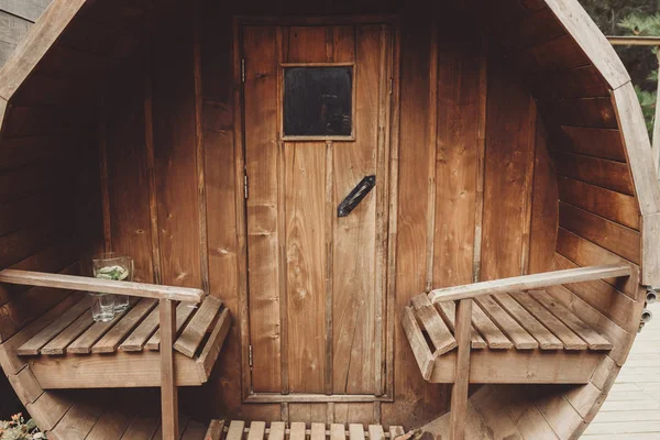 Indah Sauna Exterior Shot — Stok Foto