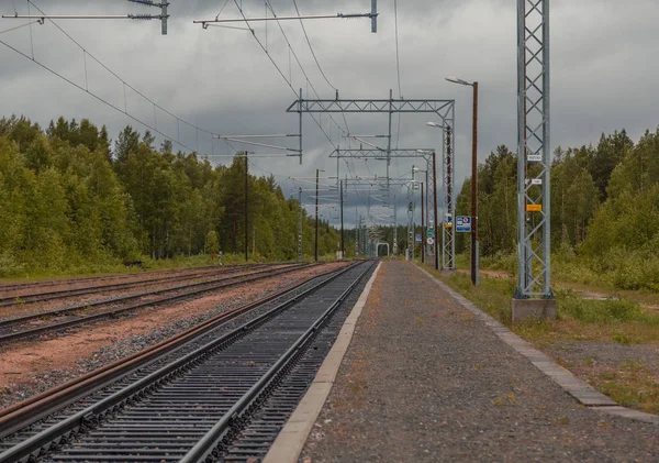 Misi Finland Kleine Treinstation Leeg — Stockfoto