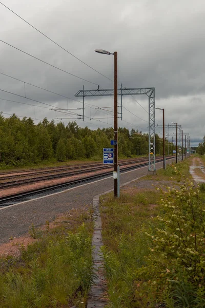 Finlandiya Küçük Tren Istasyonuna Boş — Stok fotoğraf