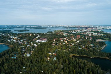 Lauttasaari, su, Finlandiya çevrili Helsinki şehir parçası gökten görüntülemek
