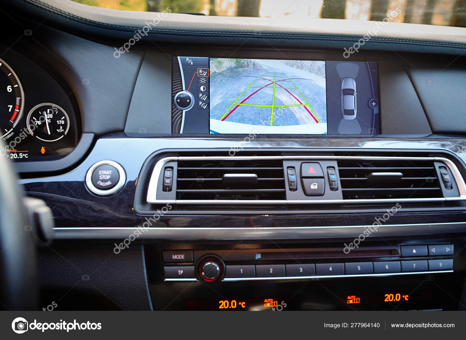 Interior Of Premium Car With Rearview Camera Dynamic