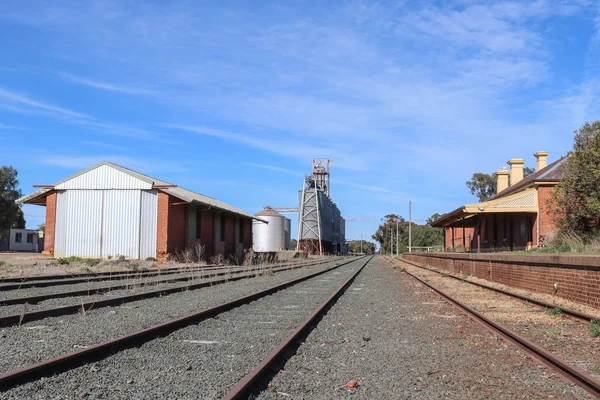 Estación Tren Cobertizo Mercancías Silos Bridgewater Victoria Australia — Foto de Stock