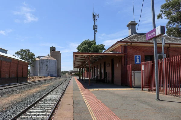 Rochester Australia Лютого 2020 Рочестерський Залізничний Вокзал 1864 Знаходиться Лінії — стокове фото