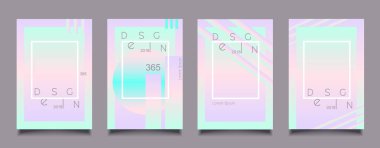 Trendy illüstrasyon poster holografik pembe mavi neon tarzı