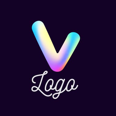 Logo sıvı saf şekli tasarım neon hologram lav kabarcık