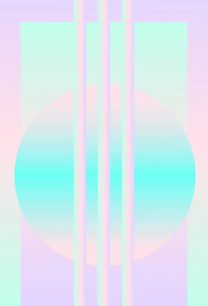 Poster gambar Trendy holografik gaya neon biru muda - Stok Vektor
