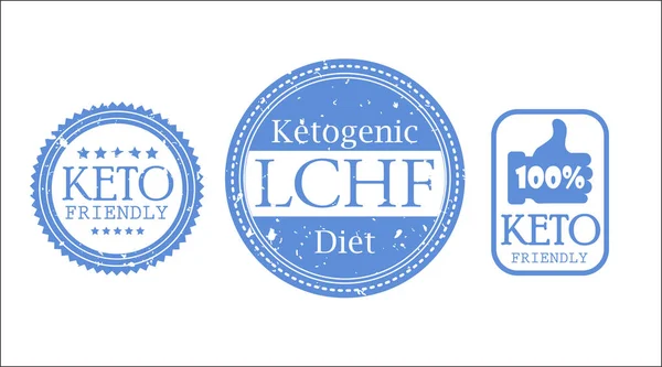 Ketogeen dieet logo teken keto pictogram stempel afbeelding — Stockvector