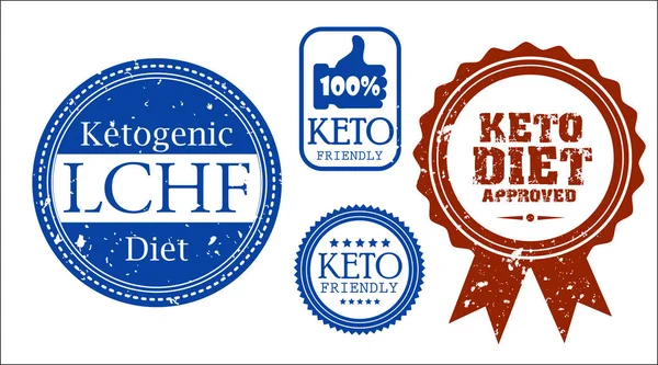 Ketogeen dieet logo teken keto pictogram stempel afbeelding — Stockvector
