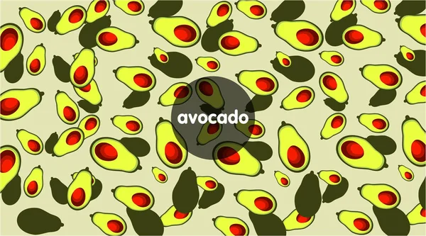 Bright print with avocado fabric food design — Stock Vector