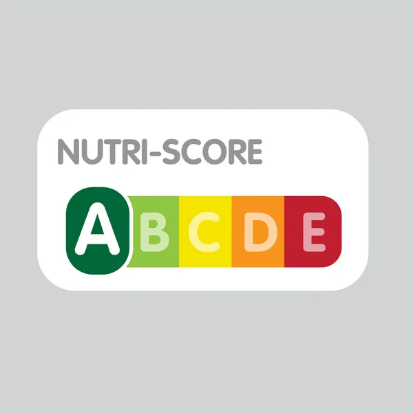 Nutri-Score systeem in Frankrijk. Teken gezondheidszorg voor verpakking — Stockvector
