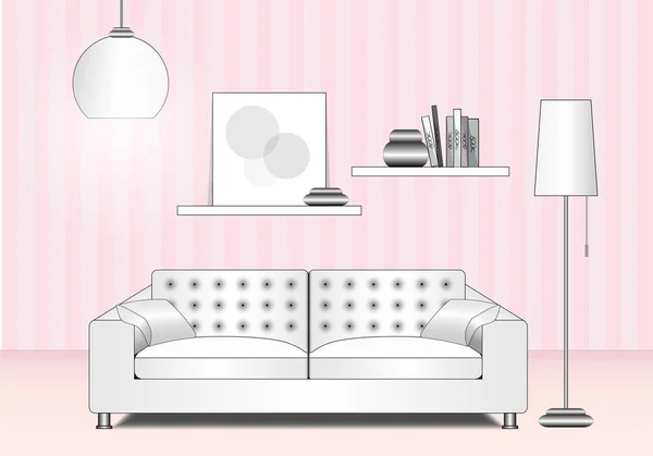 Habitación rosa — Vector de stock