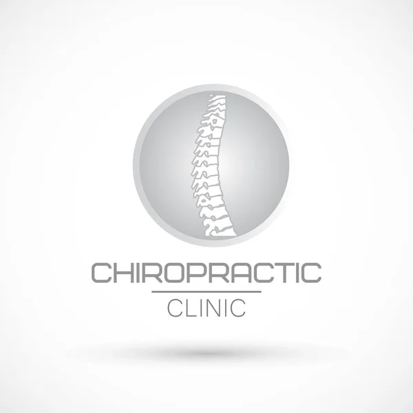 Wervelkolom gezondheid logo kliniek geneeskunde Chiropractie ruggengraat Illustratie — Stockvector