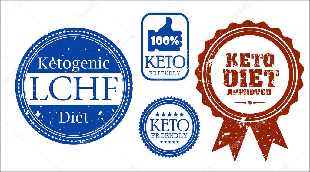 Ketogenic diet logo sign keto icon stamp illustration