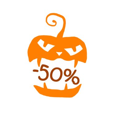 Beyaz arka planda yüzde Indirimler ile Halloween satış rozetleri ve Etiketler