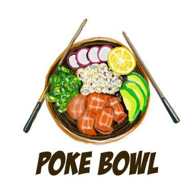 Poke Bowl Hawaii mutfağı yemek doğal Restoran