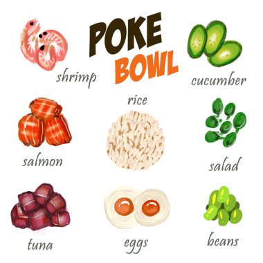 Poke Bowl Hawaii mutfağı yemek doğal Restoran