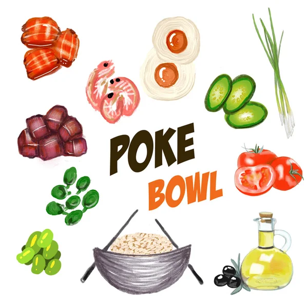 Poke Bowl Hawaiiaanse keuken eten Natural restaurant — Stockfoto