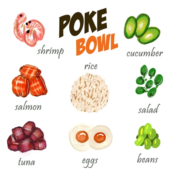 Poke bowl hawaiianische küche essen naturbelassenes restaurant — Stockfoto