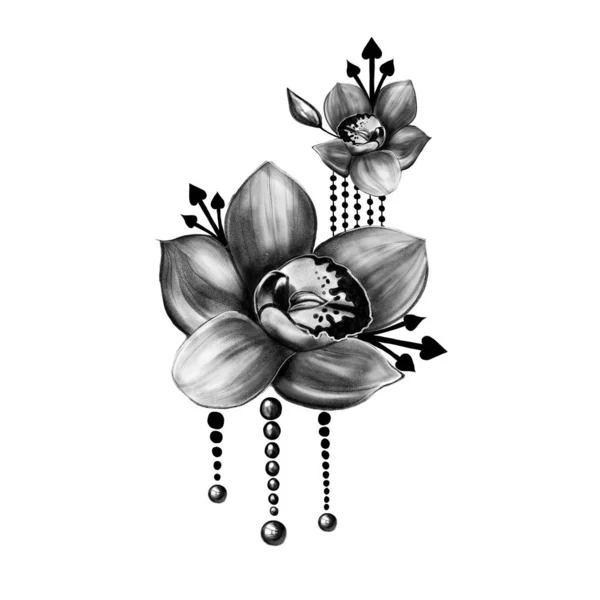 Татуировка с цветочным узором — стоковое фото