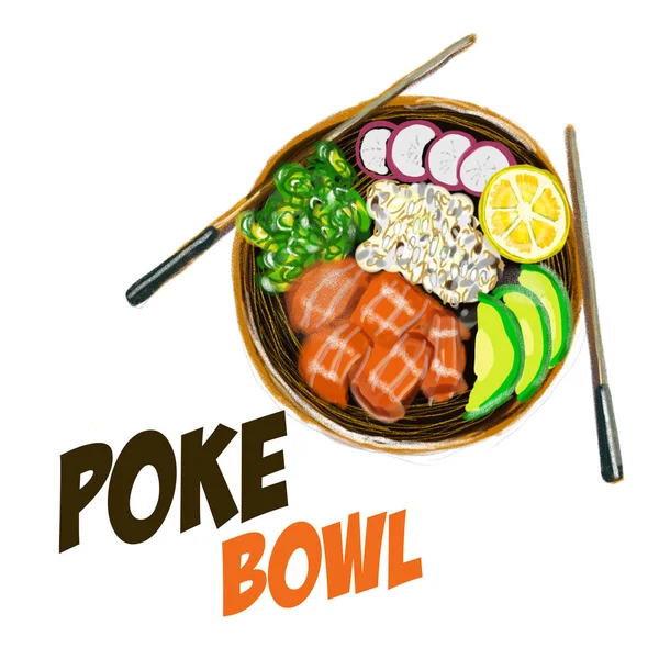 Poke Bowl cucina hawaiana cibo ristorante naturale — Foto Stock