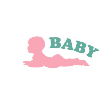 Bebek bebek logo taşıyıcı illüstrasyon işaretinde yalan söylemek için doğdu