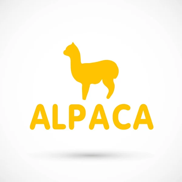 Alpaca Signo Ilustración Suave Naturaleza Lana Lama — Vector de stock
