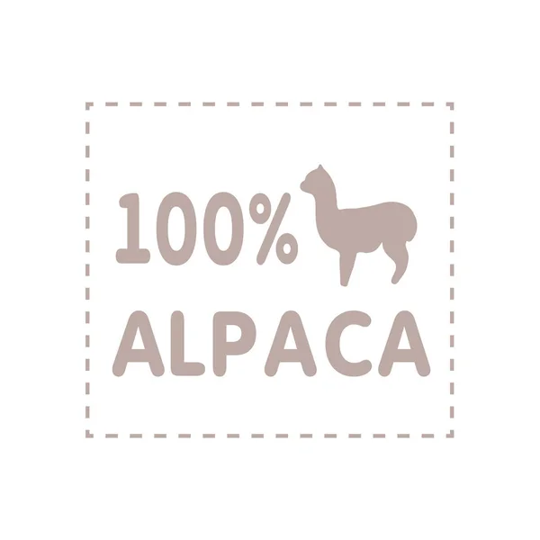 Alpaca Signo Ilustración Suave Naturaleza Lana Lama — Vector de stock