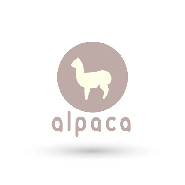 Alpaca Segno Illustrazione Morbida Natura Lana Lama — Vettoriale Stock