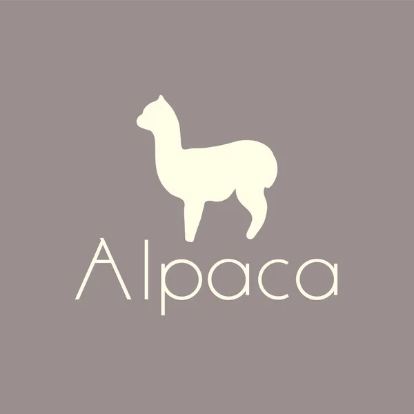 Alpaca Segno Illustrazione Morbida Natura Lana Lama — Vettoriale Stock