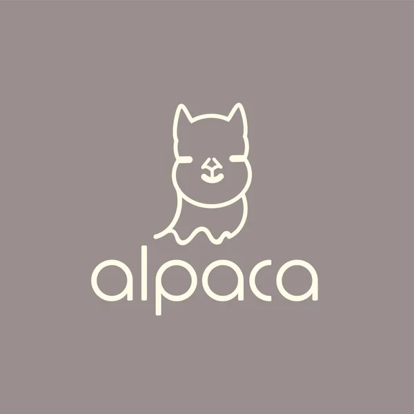 Alpaca Sign Illustration Soft Nature Wool Lama — Stock Vector
