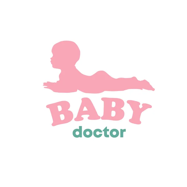 Baby Newborn Lie Logo Vector Illustration Sign Doctor — Stock Vector