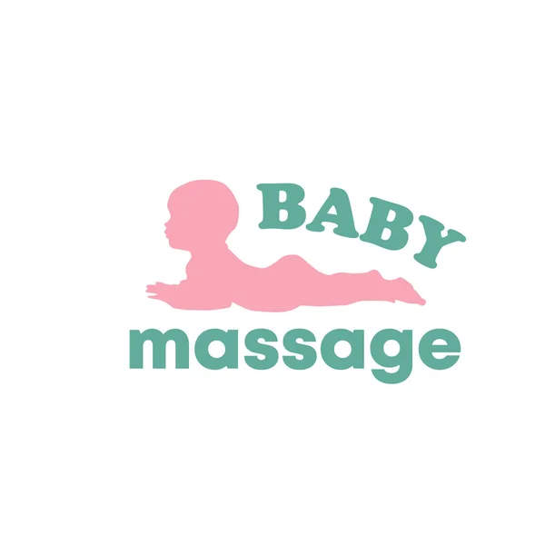 Baby Nyfödd Massage Logotyp Vektor Illustration Tecken — Stock vektor