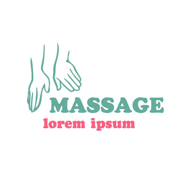 Massage Logo Vector Illustration Two Hands Sign — Stock Vector
