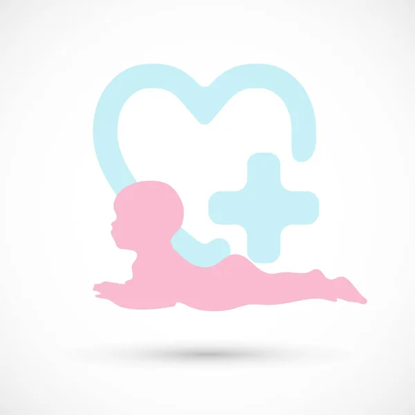 Logo Baby Gesundheit Symbol Massage Oder Arzt Pflege Symbol Körper — Stockvektor