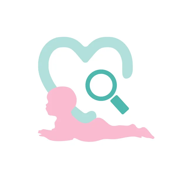 Logo Baby health icon massage or doctor care icon body child symbol silhouette