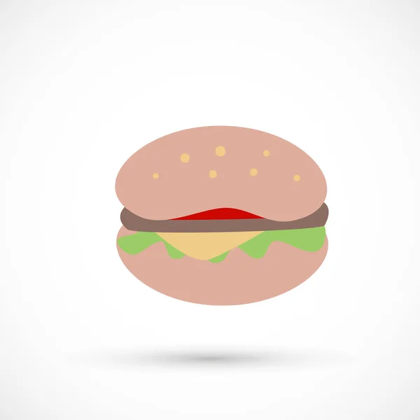 Fast Food Ikone Hamburger Vektor Illustration Burger — Stockvektor