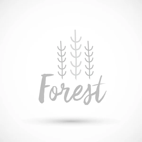 Forest Logo Icon Gray Color Sign Vector — Stock Vector