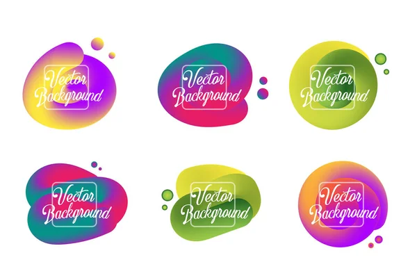Pink Turquoise Green Gradient Flow Abstract Banner Icon Set Dynamical — Stock Vector