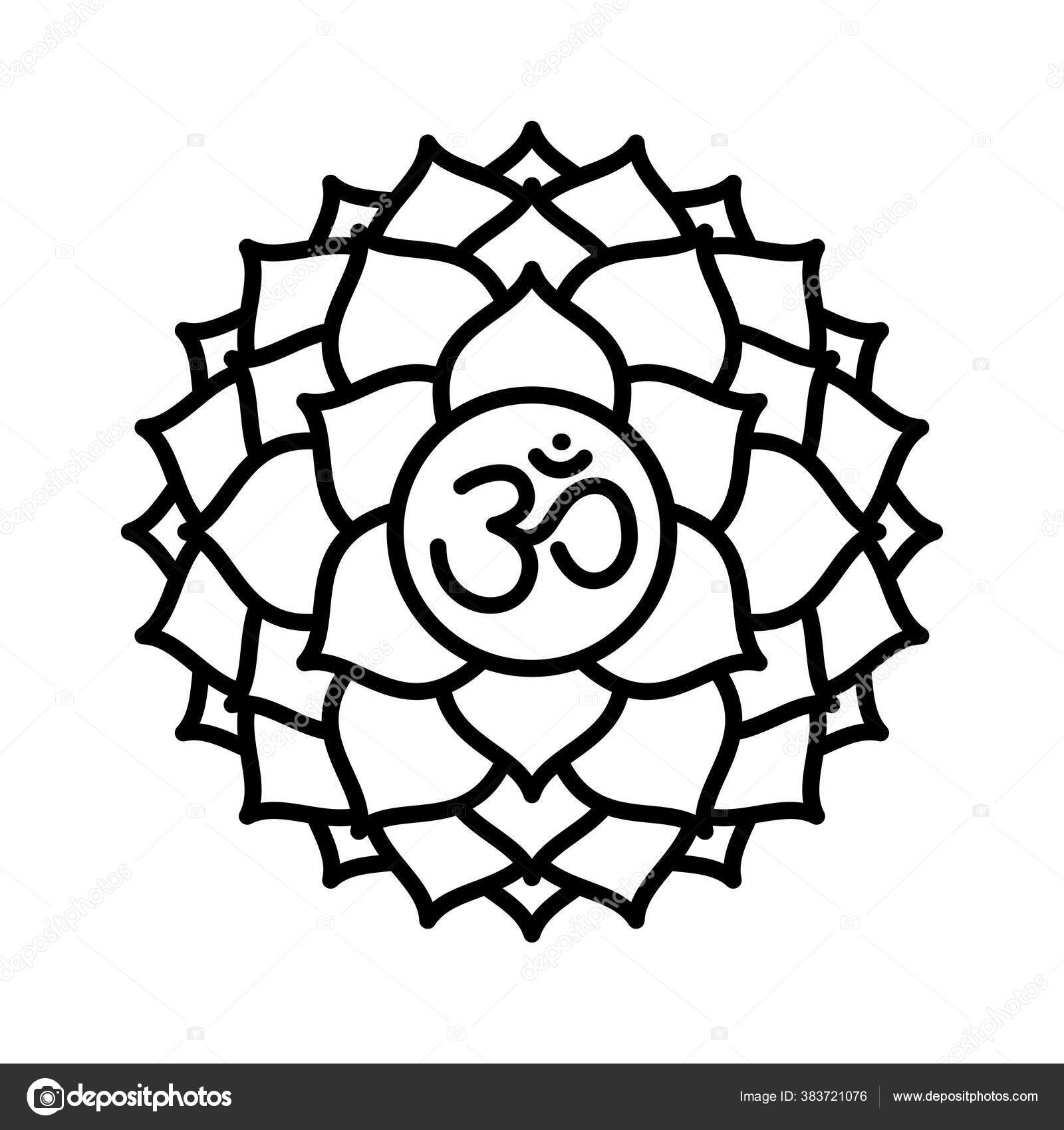Image vectorielle Icône Sahasrara Septième Couronne Chakra Pariétal Symbole  Vectoriel Ligne Noire par ©ra.khusnullina@gmail.com - 383721076, image size:1600x1700