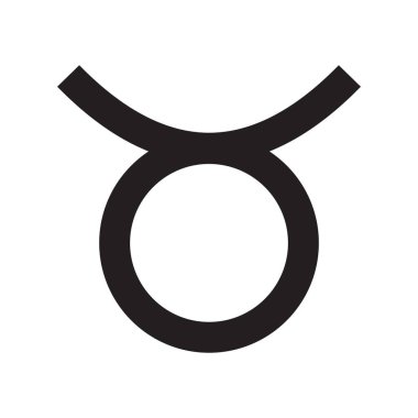 Boğa. Zodiac burcu. Astrolojik takvim. Zodiacal siyah-beyaz vektör yıldız falı. Satır sembolü