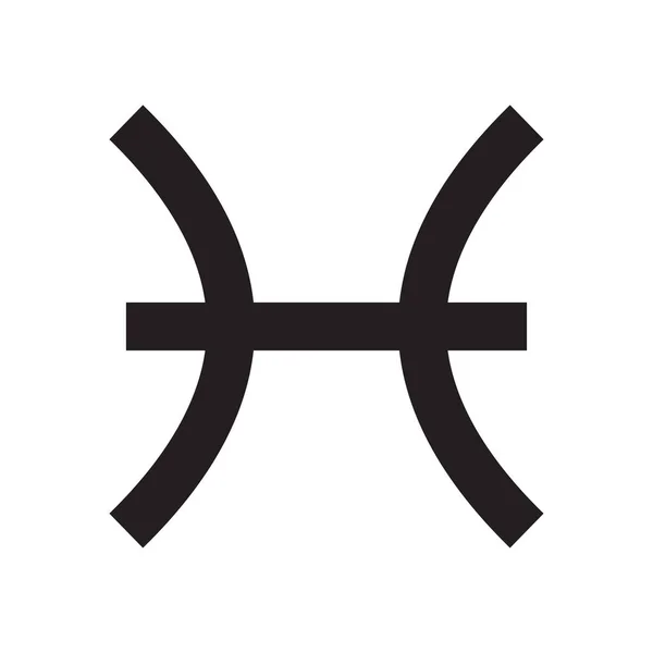 Ryby Znamení Zvěrokruhu Astrologický Kalendář Zodiakální Černobílý Vektorový Horoskop Symbol — Stockový vektor