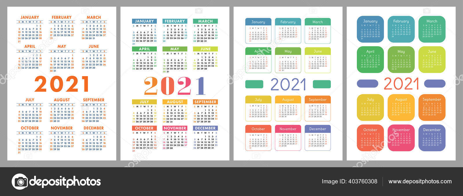 Calendar 2021 Collection Set Stock Vector Image by ©ra khusnullina Calendar 2021 Collection Set Stock Vector Image by ©ra khusnullina