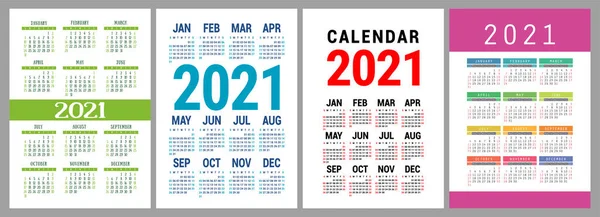 Calendario 2021 Colección Conjunto — Vector de stock